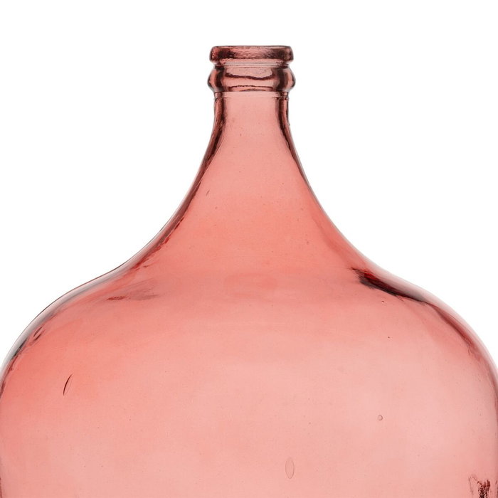 BigBuy Home Bouteille Décorative Rose en verre recyclé