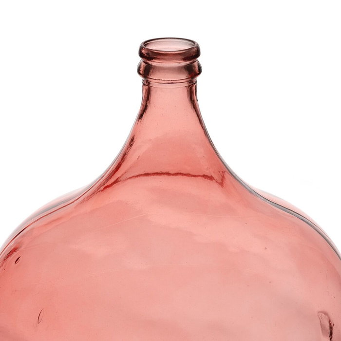 BigBuy Home Bouteille Décorative Rose en verre recyclé