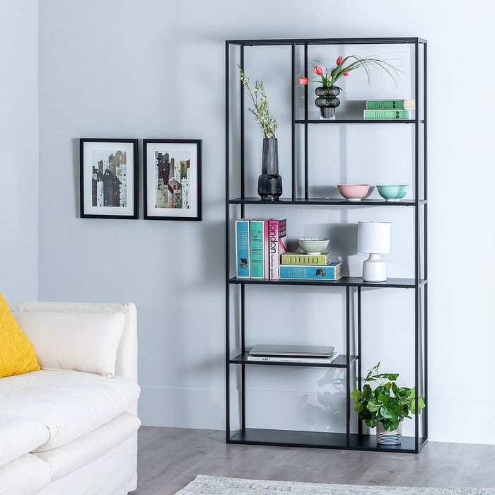 BigBuy Home Étagère 90 x 30 x 188 cm Noir Acier BigBuy Home Étagère 90 x 30 x 188 cm Noir Acier
