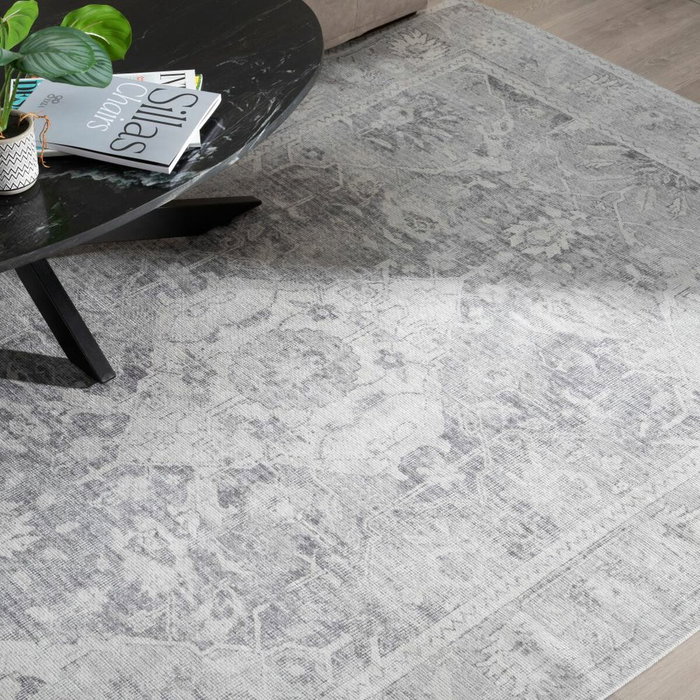 BigBuy Home Tapis 80 x 150 cm Gris Polyester Coton BigBuy Home Tapis 80 x 150 cm Gris Polyester Coton