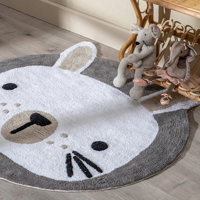 Tapis pour enfant 100 % coton Lapin 100 cm 100 x 100 x 1 cm Tapis pour enfant 100 % coton Lapin 100 cm 100 x 100 x 1 cm
