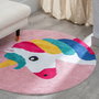 Tapis pour enfant 100 % coton Licorne 100 cm 100 x 100 x 1 cm