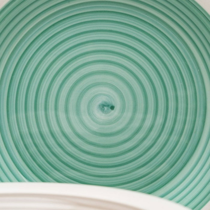 Assiettes Bleu Vert Grès 1 cm 37 x 23 x 30 cm 18 Pièces