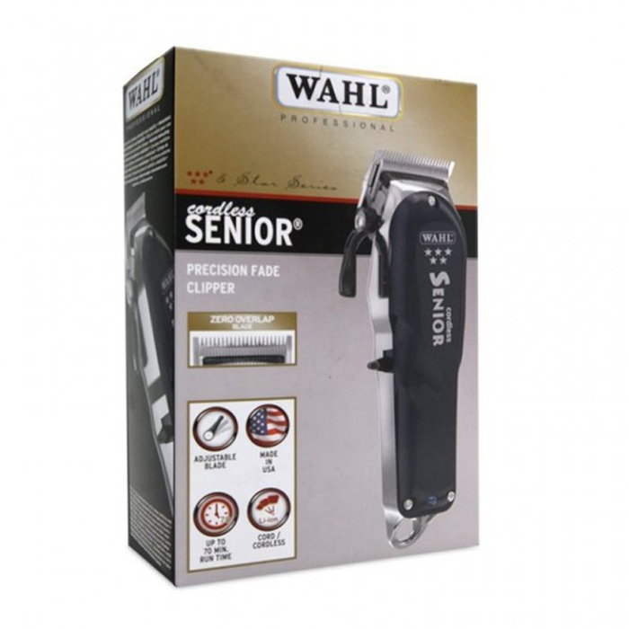 Wahl - Tondeuse professionnelle sans fil Senior pour coupe rasage, dégradé et fadding avec carrosserie métallique Wahl - Tondeuse professionnelle sans fil Senior pour coupe rasage, dégradé et fadding avec carrosserie métallique