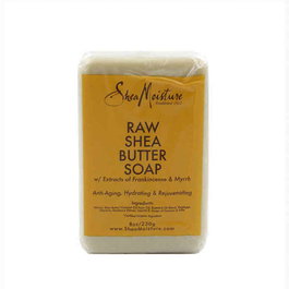 Shea Moisture Savon à la Beurre de Karité Brut 230g pour Peau Sèche - Nettoyant Hydratant Corps et Visage aux Extraits d'Encens et de Myrrhe