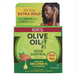 Organic Root Stimulator Edge Control Hair Gel 64 gr, Gel coiffant à l'huile d'olive pour brillance et hydratation, fixation sans gras ni alcool