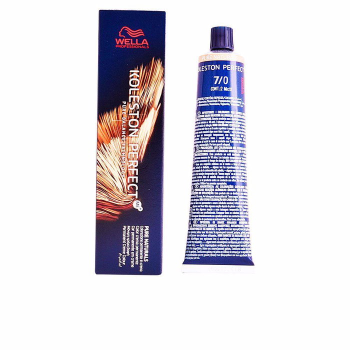 Wella Koleston Perfect Me+ Pure Naturals - Teinture Crème Permanente - Couverture des Canas - Teinte 7/0 Blonde Clair Naturel - 60 ml - Couleur Intense et Vibrante Wella Koleston Perfect Me+ Pure Naturals - Teinture Crème Permanente - Couverture des Canas - Teinte 7/0 Blonde Clair Naturel - 60 ml - Couleur Intense et Vibrante