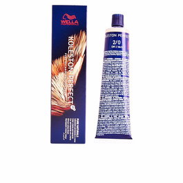 Wella Koleston Perfect Me+ Pure Naturals - Teinture Capillaire Permanente, Couverture des Cheveux Blancs, Couleur Intense et Vibrante, 2/0 (Noir Bleuté), Flacon 60 mL