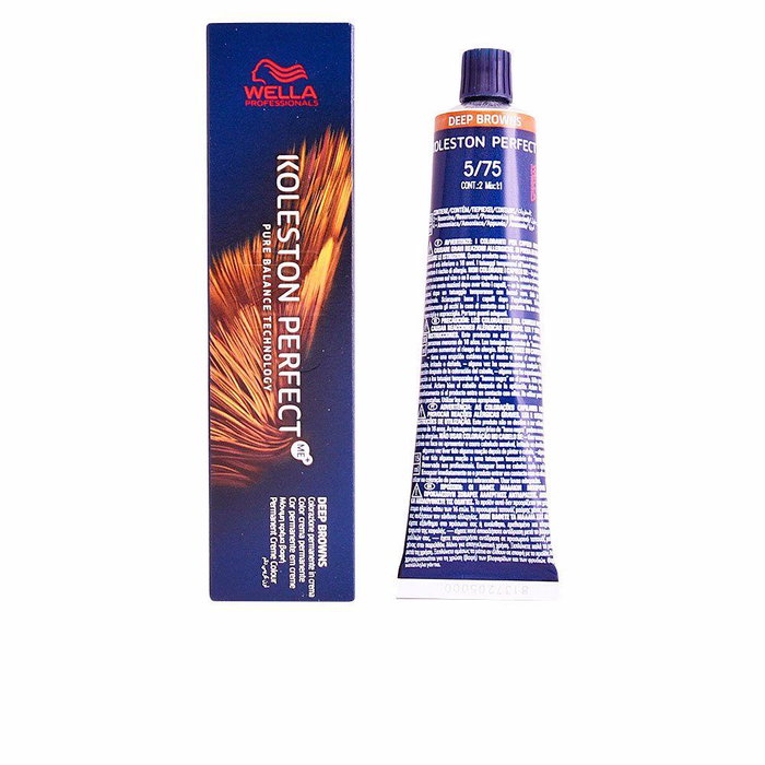 Wella Koleston Perfect Me+ Deep Browns 5/75 - Teinture capillaire permanente couvrant les cheveux blancs - Flacon 60 ml Wella Koleston Perfect Me+ Deep Browns 5/75 - Teinture capillaire permanente couvrant les cheveux blancs - Flacon 60 ml