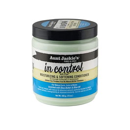 Aunt Jackie'S - Conditionneur Hydratant et Adoucissant In Control pour Tous Types de Cheveux - Avec Beurre de Karité, Huile d'Olive et Kératine - Traitement Restaurateur 434 mL