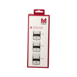 Moser - Lot de peignes magnétiques pour tondeuse - 3 tailles: 6 mm, 9 mm, 12 mm - Compatible avec plusieurs modèles