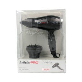Babyliss Secador Bambino - Sèche-cheveux de voyage compact 1200W avec 2 vitesses, 2 températures, mini diffuseur et concentreur - Double tension