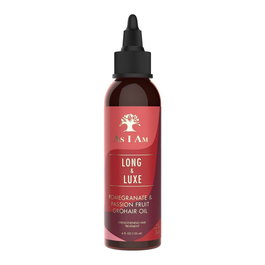 As I Am Huile Long And Luxe Grohair - 120 ml - À la grenade, maracuja et ricin - Pour hydratation et résistance des cheveux