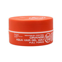 Red One Aqua Hair Wax Orange - Cire gel coiffante 150 mL - Fixation longue durée, soluble à l'eau, parfum citronné frais