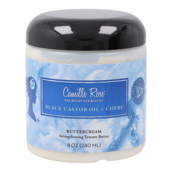 Camille Rose - Beurre Crème Hydratant à l'Huile de Ricin Noir et Chebe - 240 mL - Restaure l'hydratation et fixe les coiffures Camille Rose - Beurre Crème Hydratant à l'Huile de Ricin Noir et Chebe - 240 mL - Restaure l'hydratation et fixe les coiffures
