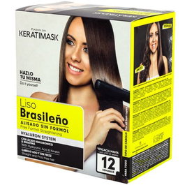 Keratimask - Kit Alisado Brésilien Sans Formol avec Acide Hyaluronique et Kératine - Lissage Cheveux jusqu'à 25% - Shampooing, Traitement, Après-Shampooing et Après-Shampooing