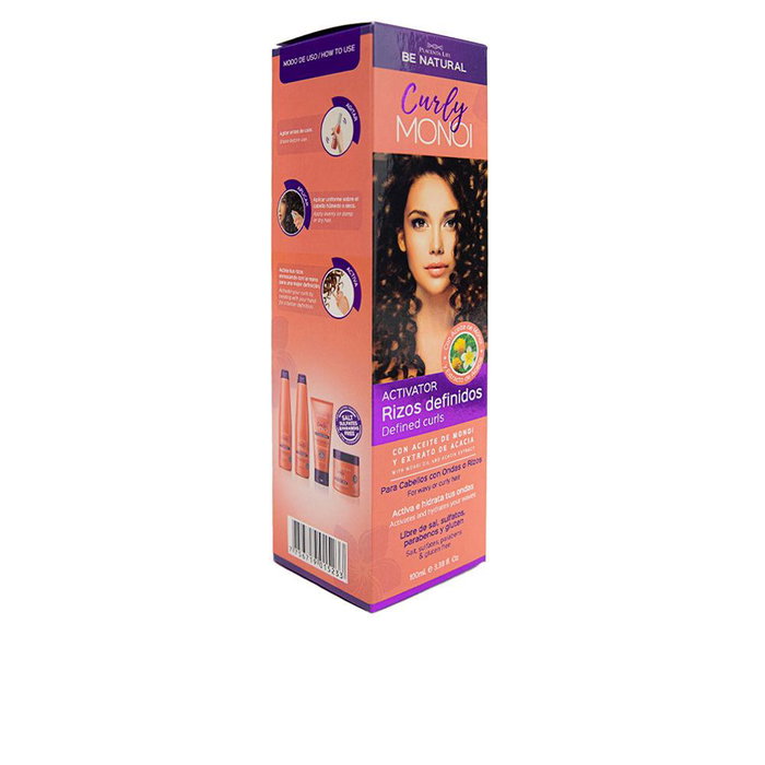 Be Natural - Activateur de boucles Curly Monoi - Définition et hydratation pour cheveux bouclés - Sans sulfates ni parabènes - Flacon de 100 ml