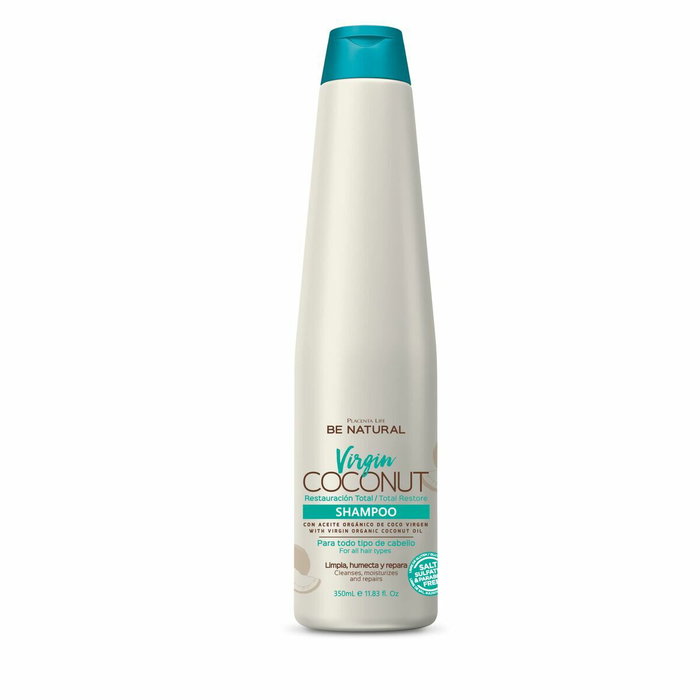 Be Natural Shampooing Virgin Coconut à l'Huile de Coco Vierge Biologique 350 ml - Sans Sulfates, Sans Parabènes, Tous Types de Cheveux