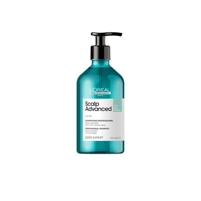 L'Oréal Professionnel Paris SCALP ADVANCED Shampooing 500 ml, Cuir Chevelu Gras, Sans Silicone