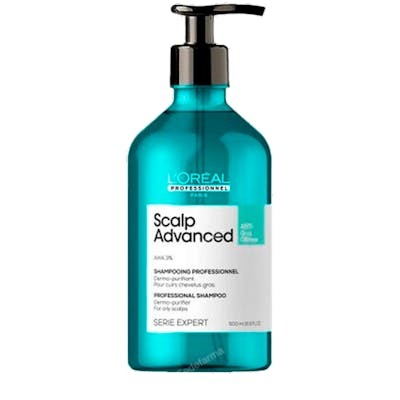 L'Oréal Professionnel Paris SCALP ADVANCED Shampooing 500 ml, Cuir Chevelu Gras, Sans Silicone