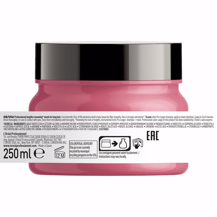 L'Oréal Professionnel Paris Masque PRO LONGER 250 ml pour Cheveux Revitalisés et Volumineux