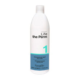 Farmavita Life The Perm "1" 500ml - Lotion pour permanente cheveux fins et colorés - Ondulation, volume et protection - Parfum floral
