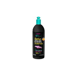 Novex Crème de Coiffage Santo Black Poderoso 500ml - Après-Shampoing sans Rinçage pour Cheveux Secs à l'Huile de Baobab