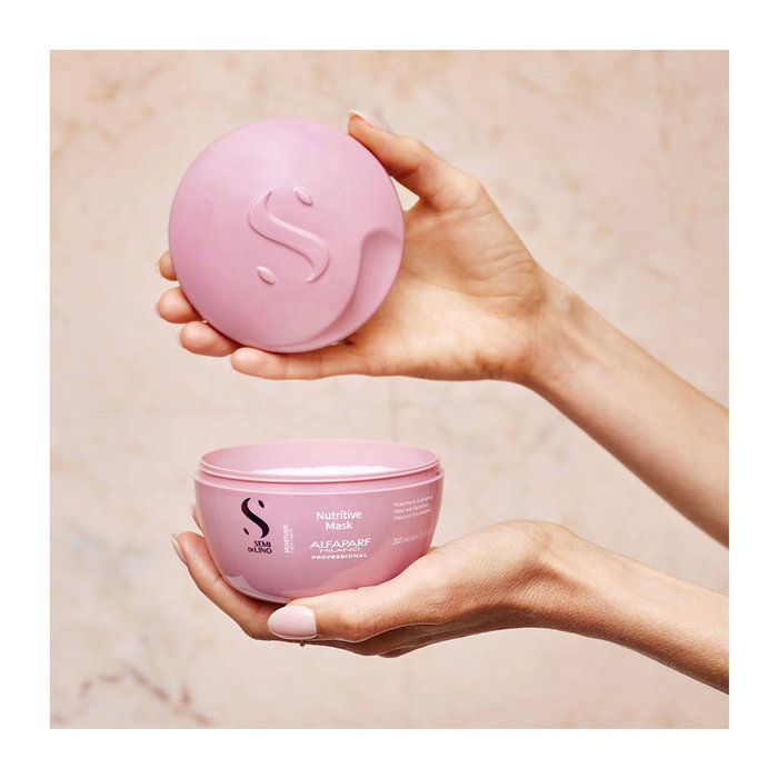 Alfaparf Milano Masque Hydratant Semi Di Lino Moisture 200 ml - Soin Anti-Frizz, Brillance et Douceur Intenses