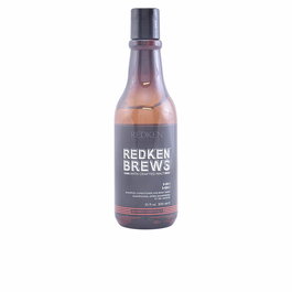 Redken Brews Shampooing 3 en 1 nettoyant, hydratant et gel douche 300 ml pour le corps et les cheveux