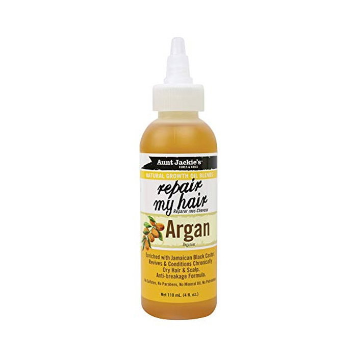 Aunt Jackie'S Repair My Hair - Huile Argan 118 ml - Réparation et Croissance Capillaire - Prévention des Cassures - Pour Cheveux Bouclés et Frisés
