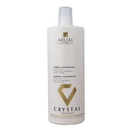 Arual Champú Crystal Diamond - Shampoing 1000 ml avec Huile d'Argan et Macadamia - Brillance et réparation pour cheveux secs et abîmés