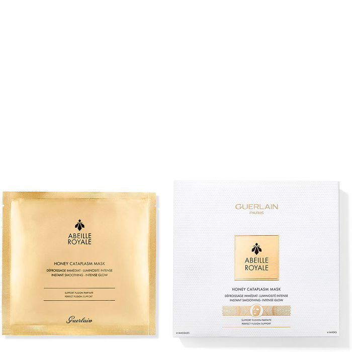 Guerlain ABEILLE ROYALE Masque Cataplasme au Miel et Gelée Royale Soin Visage Hydratant Repulpant - 4 Unités