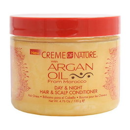 Creme Of Nature Après-shampoing Conditionneur Huile d'Argan Jour et Nuit pour Cheveux et Cuir Chevelu - 135g - Hydratation, Brillance, Sans Sulfates
