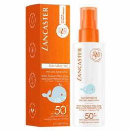 Lancaster Sun Sensitive Milk Spray F50 150ml, Lait Solaire En Spray Pour Enfants À Peau Sensible SPF 50+, Haute Protection, Sans Parfum, Full Light Technology