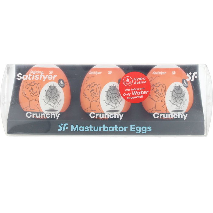 Satisfyer Œufs Croquants Masturbateur Texture Stimulante 3 Pièces pour Homme TPE Souple Sans Lubrifiant Satisfyer Œufs Croquants Masturbateur Texture Stimulante 3 Pièces pour Homme TPE Souple Sans Lubrifiant