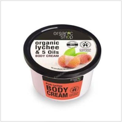 Organic Shop Crème Corporelle Nutritive Litchi 5 Huiles Visage et Corps 250ml Organic Shop Crème Corporelle Nutritive Litchi 5 Huiles Visage et Corps 250ml