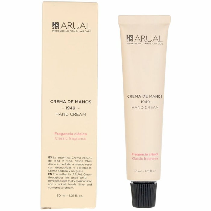 Arual - Crème pour les Mains - 30 ml - Formule Classique - Hydratation Immédiate pour Mains Sèches - Depuis 1949 Arual - Crème pour les Mains - 30 ml - Formule Classique - Hydratation Immédiate pour Mains Sèches - Depuis 1949