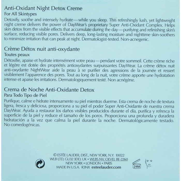 Estée Lauder Nightwear Plus Crème de Nuit Détoxifiante Antioxydante 50 ml Estée Lauder Nightwear Plus Crème de Nuit Détoxifiante Antioxydante 50 ml