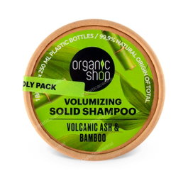 ORGANIC SHOP Shampooing Solide Volumateur Cendre Volcanique et Bambou, 60 g