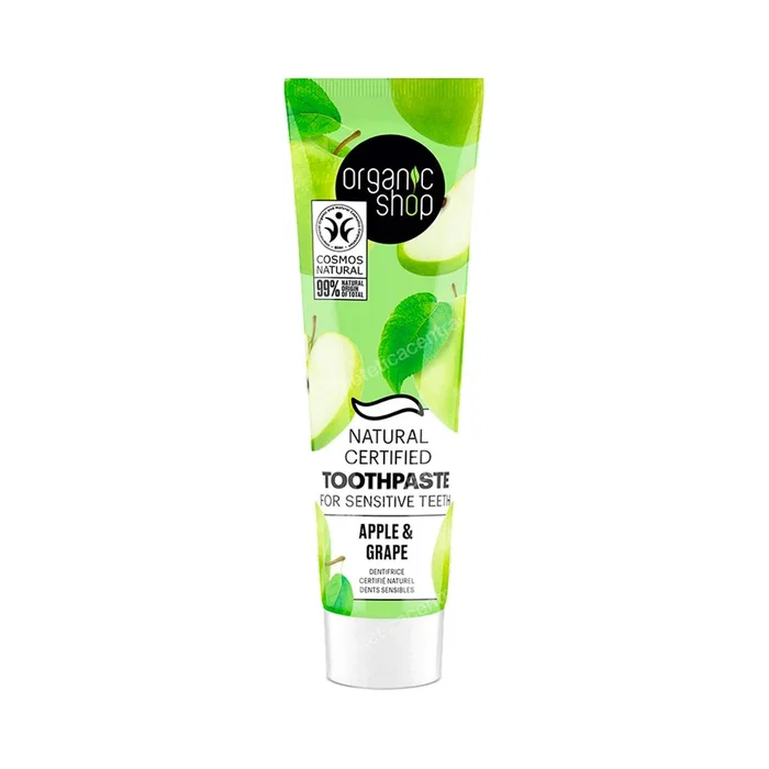 ORGANIC SHOP Pâte à dents naturelle pomme et raisin pour sensibilité dentaire 100 g ORGANIC SHOP Pâte à dents naturelle pomme et raisin pour sensibilité dentaire 100 g