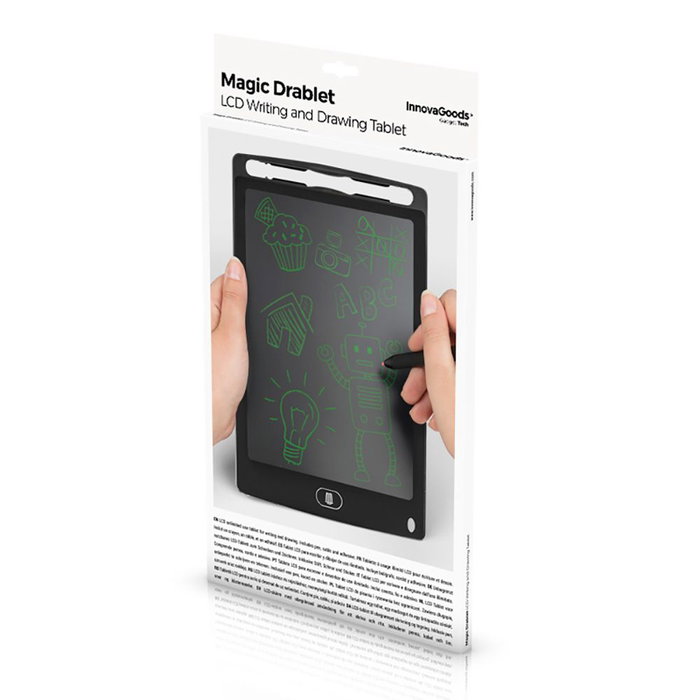 Innovagoods Tablette LCD pour dessin et écriture, Noir, 14,5 x 22,5 cm