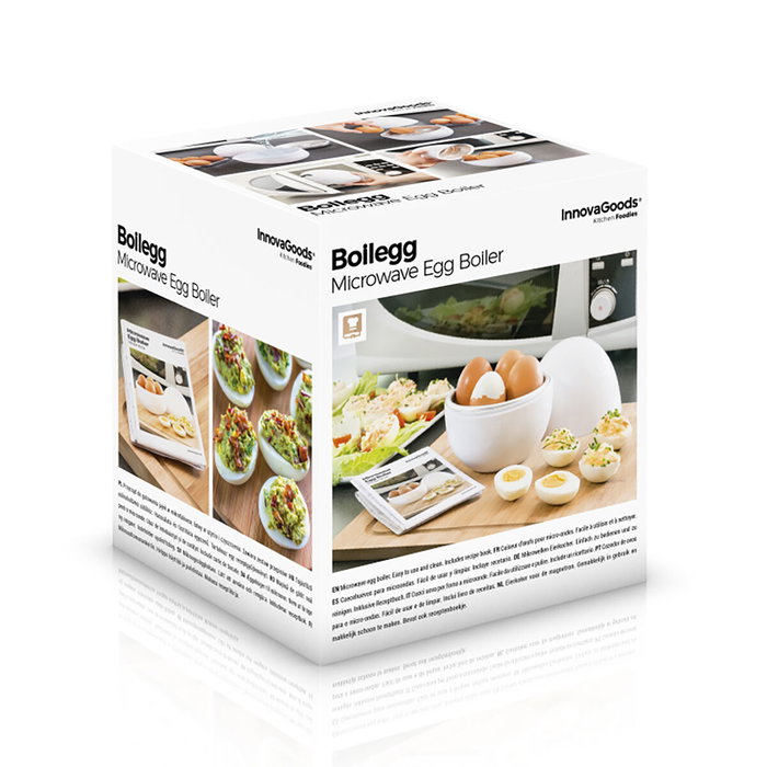 Cuiseur à Oeufs pour Micro-ondes avec Livre de Recettes Boilegg InnovaGoods Cuiseur à Oeufs pour Micro-ondes avec Livre de Recettes Boilegg InnovaGoods
