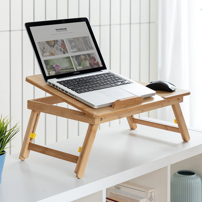 Table pliante d'appoint en bambou Lapwood InnovaGoods Table pliante d'appoint en bambou Lapwood InnovaGoods