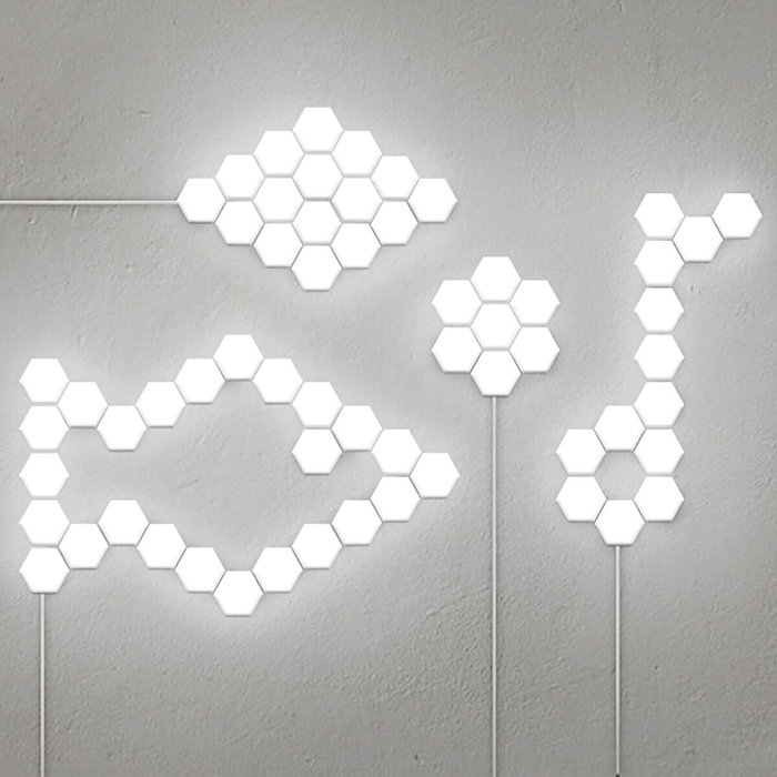 Innovagoods Set de 3 Panneaux LED Modulaires Magnétiques et Tactiles Hexagonaux Innovagoods Set de 3 Panneaux LED Modulaires Magnétiques et Tactiles Hexagonaux