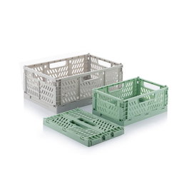 Innovagoods V0103244 Set de 3 boîtes de rangement pliables et empilables, 2 tailles différentes, couleurs tendance