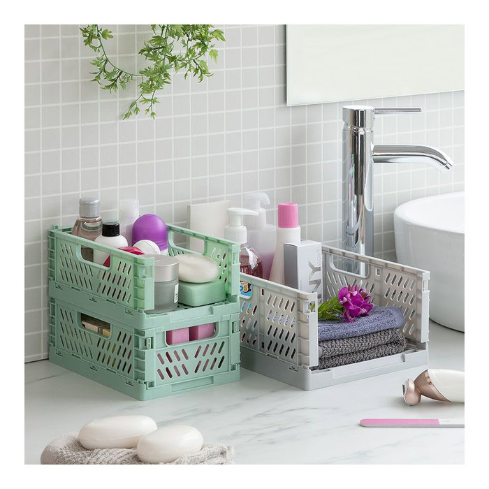 Innovagoods V0103244 Set de 3 boîtes de rangement pliables et empilables, 2 tailles différentes, couleurs tendance Innovagoods V0103244 Set de 3 boîtes de rangement pliables et empilables, 2 tailles différentes, couleurs tendance
