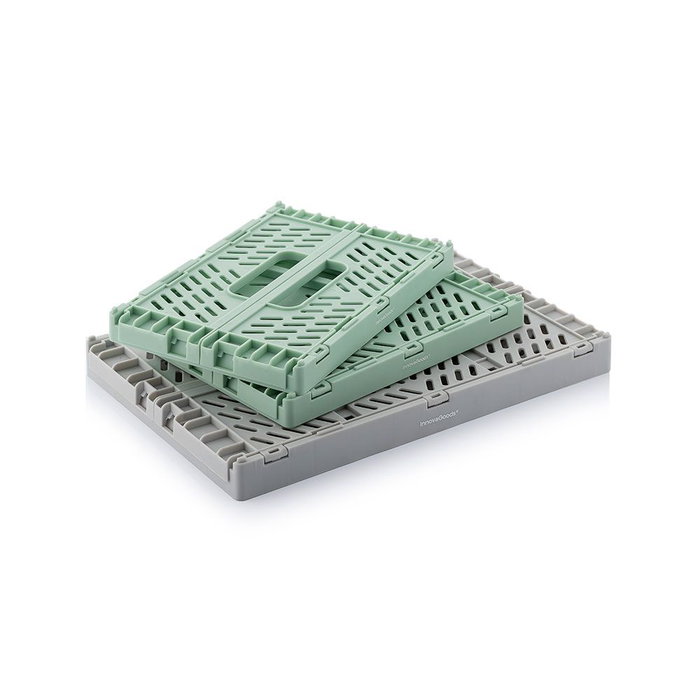 Innovagoods V0103244 Set de 3 boîtes de rangement pliables et empilables, 2 tailles différentes, couleurs tendance Innovagoods V0103244 Set de 3 boîtes de rangement pliables et empilables, 2 tailles différentes, couleurs tendance