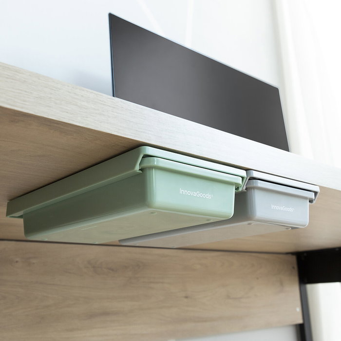 Jeu de Tiroirs Auxiliaires Adhésifs pour le Bureau Underalk InnovaGoods Pack de 2 unités Jeu de Tiroirs Auxiliaires Adhésifs pour le Bureau Underalk InnovaGoods Pack de 2 unités