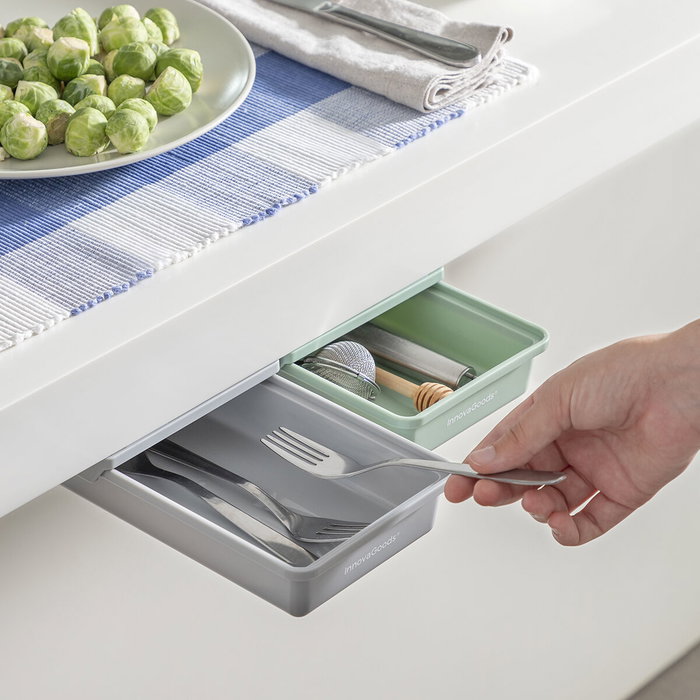 Jeu de Tiroirs Auxiliaires Adhésifs pour le Bureau Underalk InnovaGoods Pack de 2 unités Jeu de Tiroirs Auxiliaires Adhésifs pour le Bureau Underalk InnovaGoods Pack de 2 unités