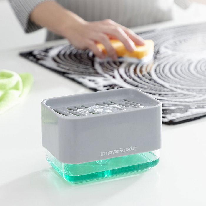 Distributeur de Liquide Vaisselle2 en 1 Pushoap InnovaGoods Distributeur de Liquide Vaisselle2 en 1 Pushoap InnovaGoods
